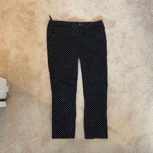 Black and white polka dot cropped trouser/work pant